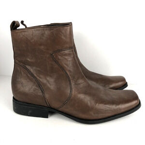 ROCKPORT Zip Ankle Boot Men's Sz 10 / 44 Dark Brown Chelsea Dress APM2691D EUC